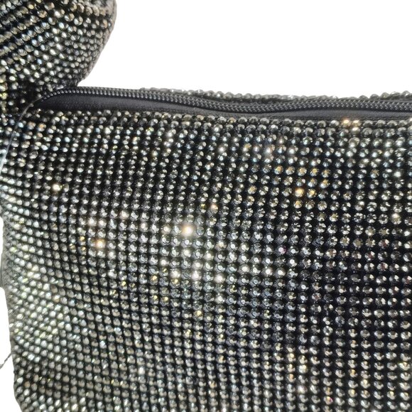 Gunne Sax by Jessica McClintock Etta Diamond Mesh Evening Bag NWT Black - Picture 9 of 10
